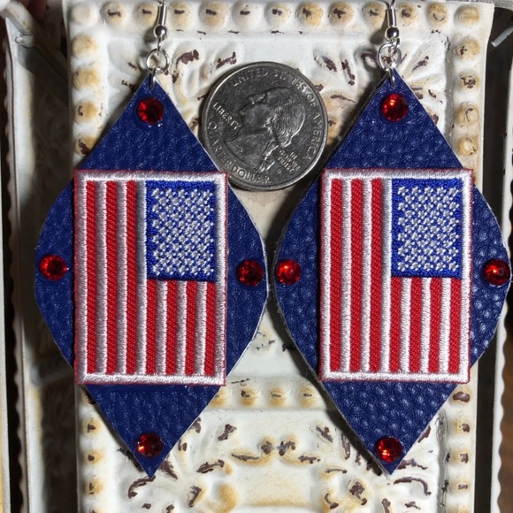 Red White and Blue Earrings - Picture 2 of 4